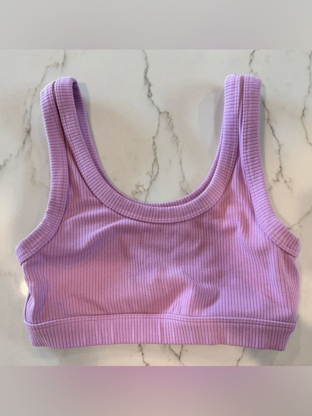 Lilac Ribbed Sports Bra